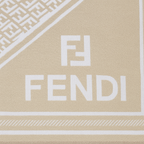 Fendi Wool Scarf – Beige with FF Logo Pattern