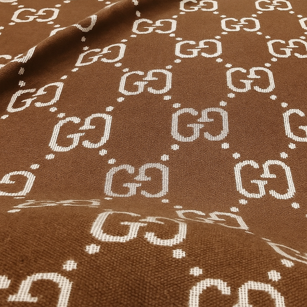 Gucci Reversible GG Jacquard Wool Scarf – Brown & Beige