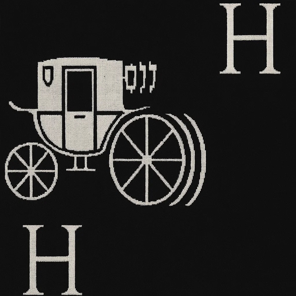 Hermès Reversible H Monogram Wool & Cashmere Scarf – Black & White