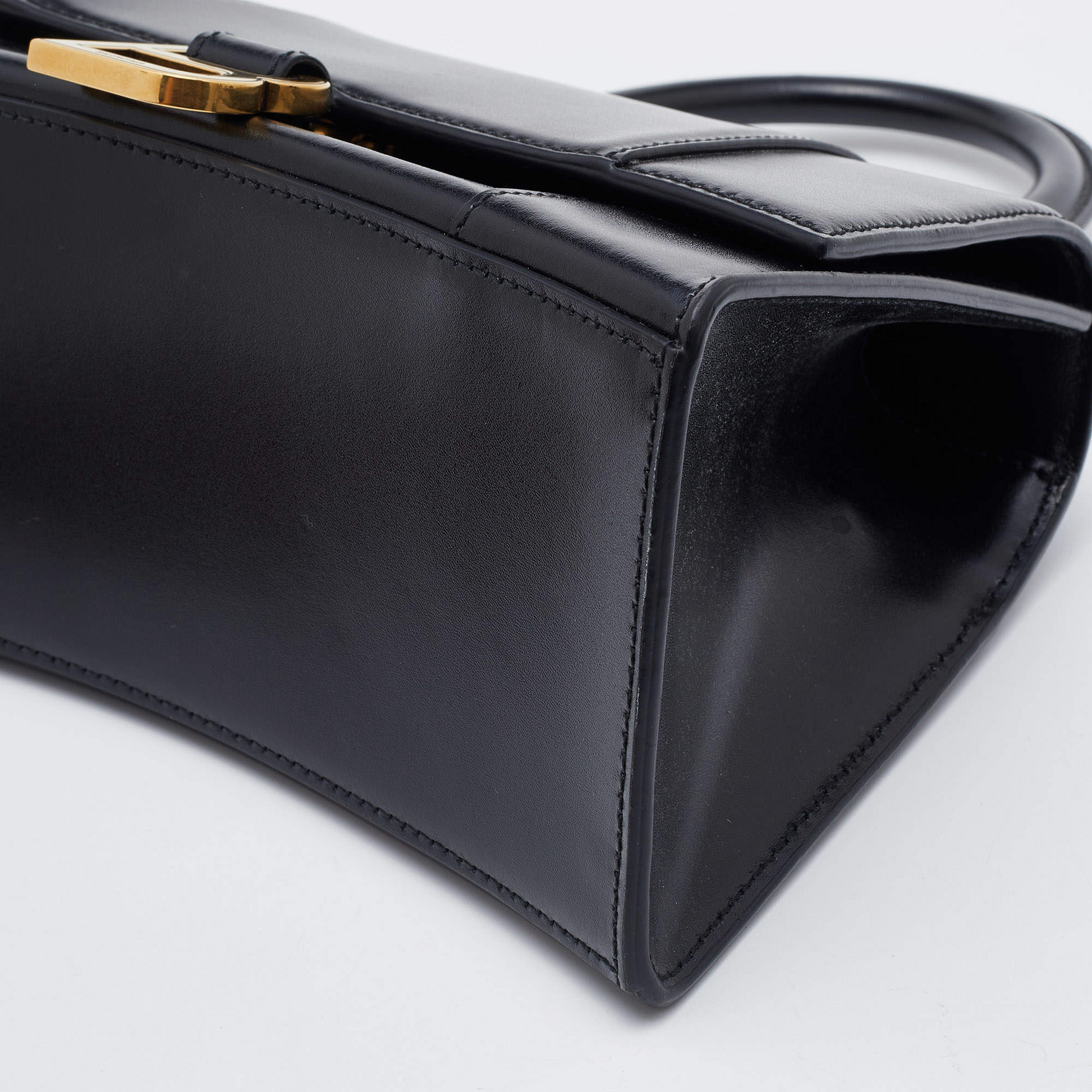 Balenciaga Black Leather Hourglass Box Top Handle Bag - All About Eg
