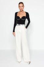 Black Glittered Jewelled Body - All About Eg