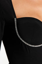 Black Glittered Jewelled Body - All About Eg