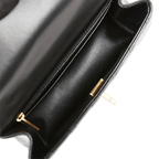 Chanel Mini Flap Bag With Gold Top Handle - Black