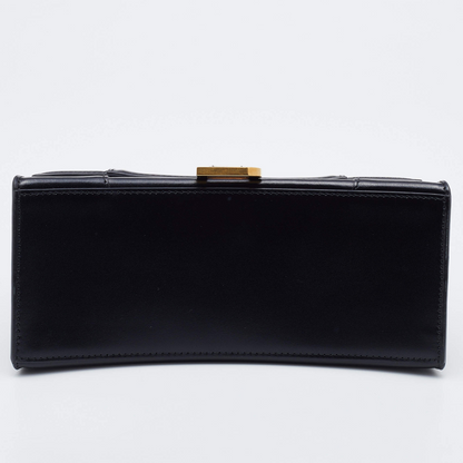 Balenciaga Black Leather Hourglass Box Top Handle Bag - All About Eg