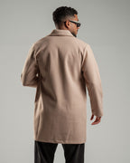 Oversized Knitted Sweater Beige Coat Casual Lapel Warm Overcoat With Pockets - All About Eg