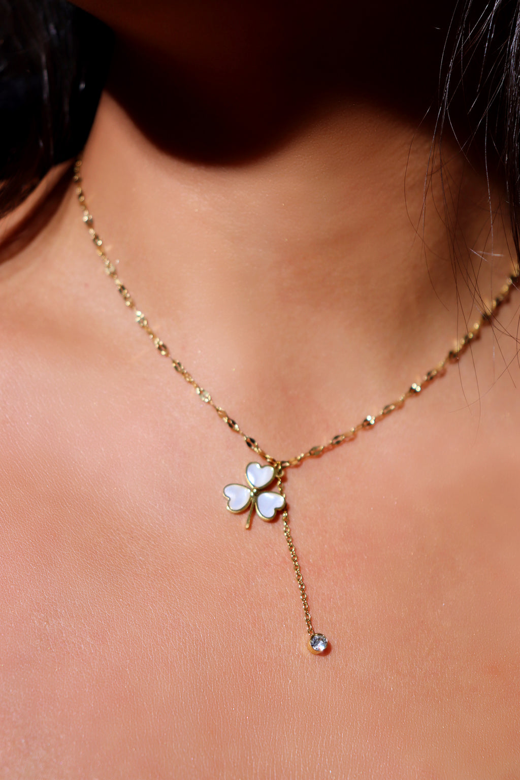 White hearts Necklace - All About Eg