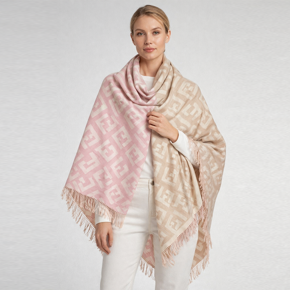 Fendi FF Monogram Shawl – Soft Pink