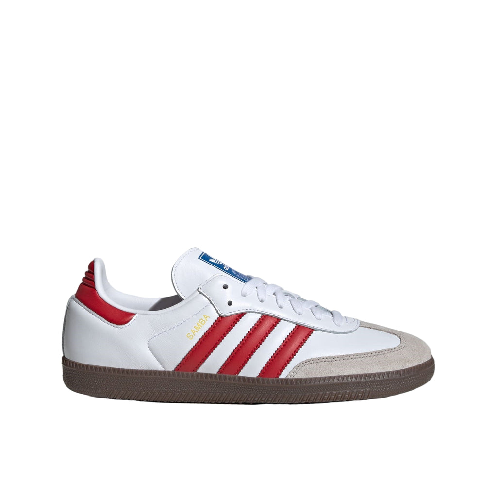 All About Adidas Samba OG White Scarlet red stripes