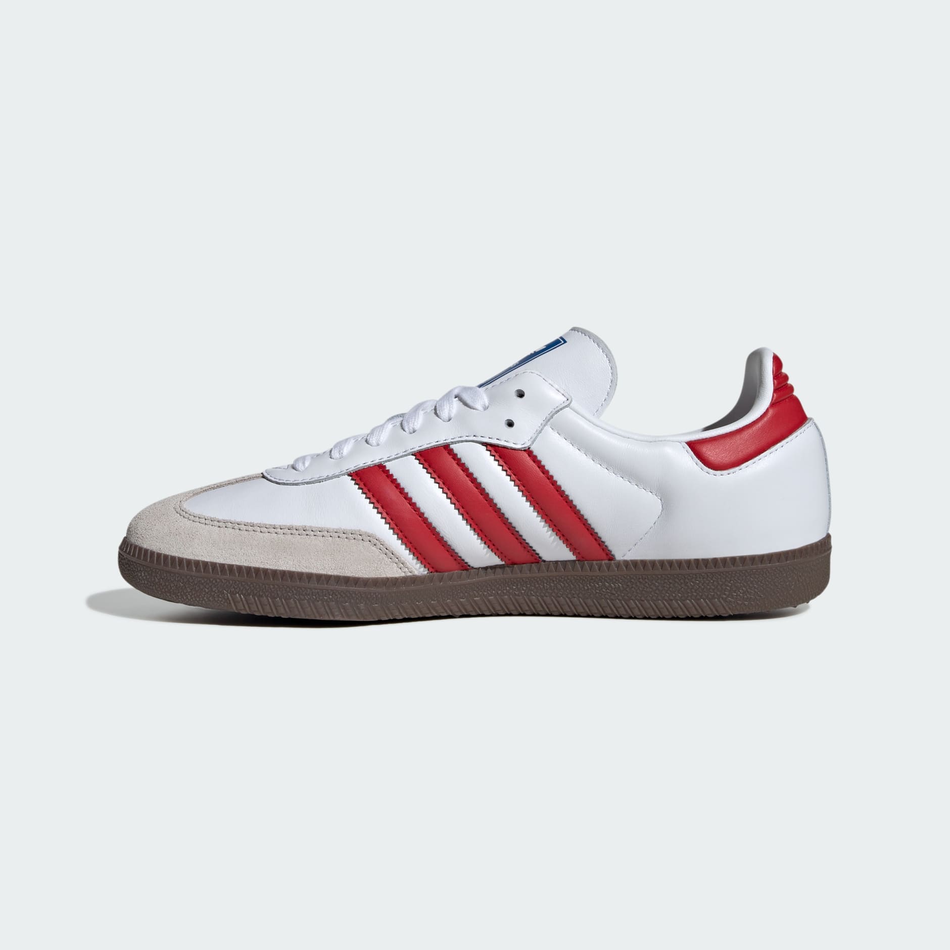 All About Adidas Samba OG White Scarlet red stripes