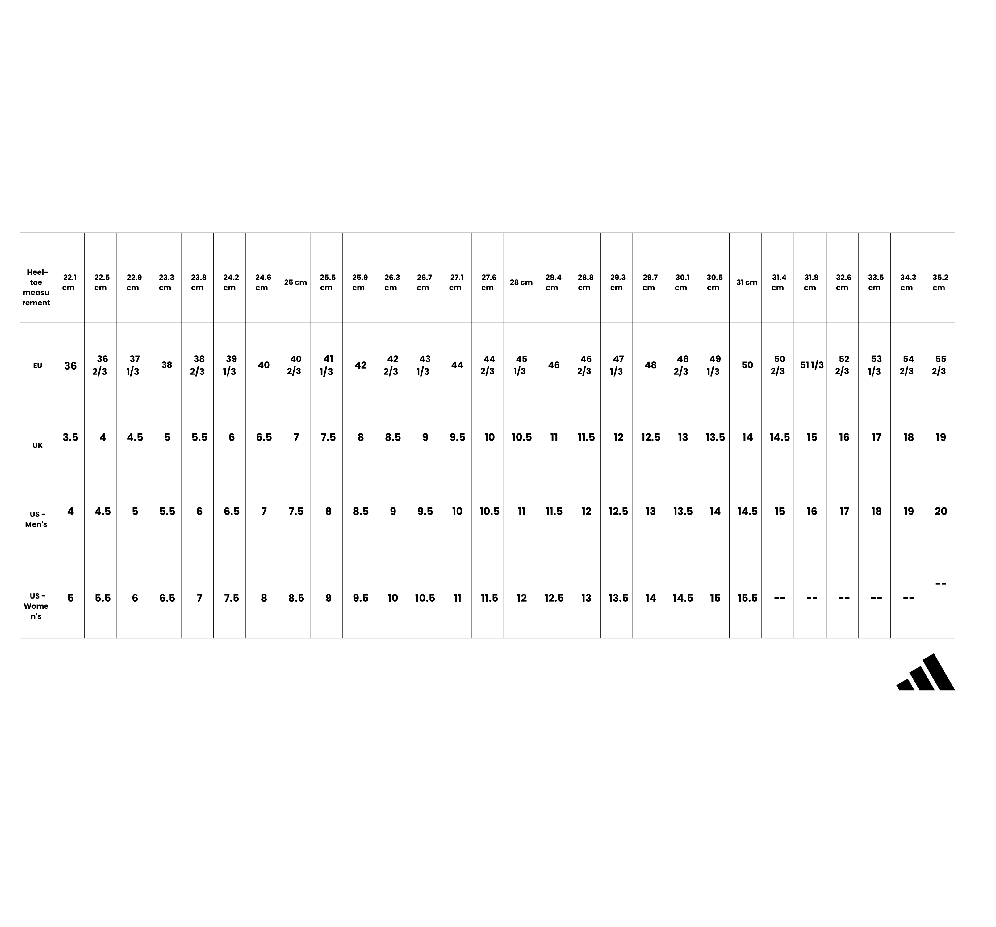 All About Adidas Size Chart