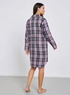 Checked Button Front Nightshirt