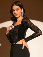 Floral Cropped Top, Square Neck, Asymmetrical Hem