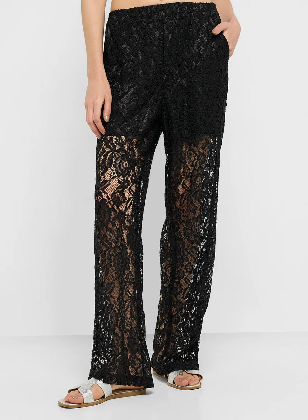 Lace Shirt & Pant Coord Set