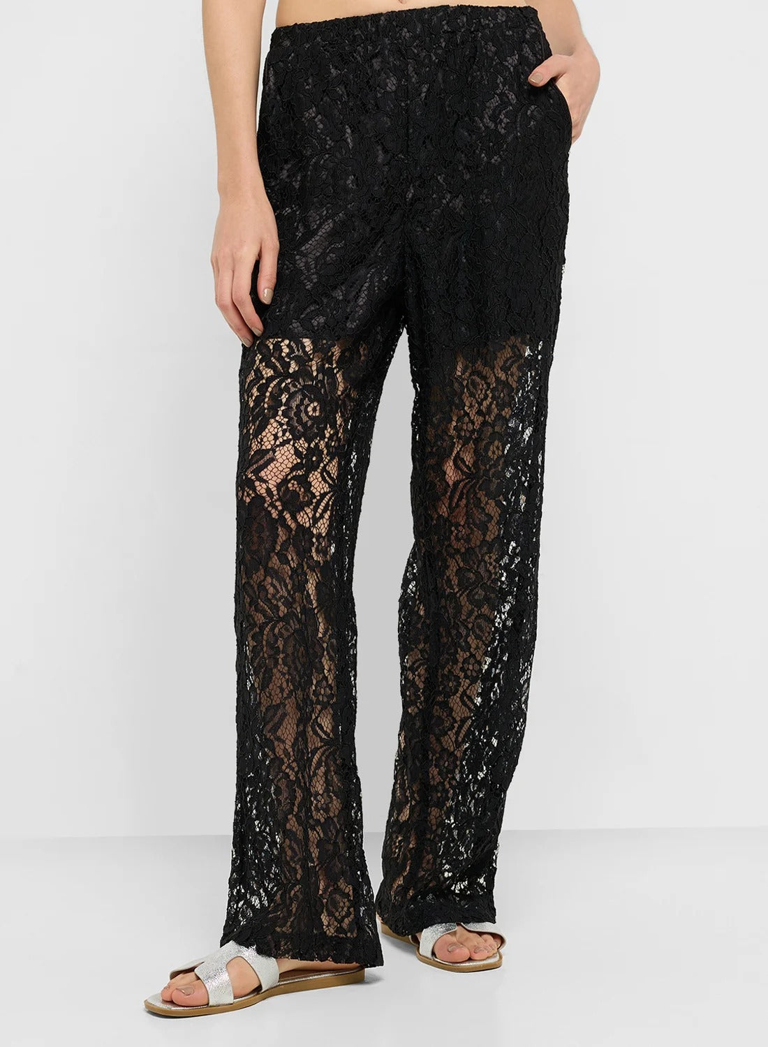 Lace Shirt & Pant Coord Set