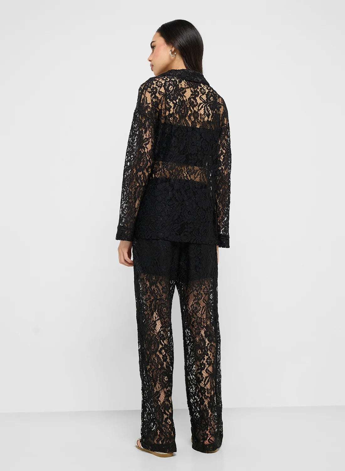Lace Shirt & Pant Coord Set