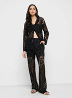 Lace Shirt & Pant Coord Set