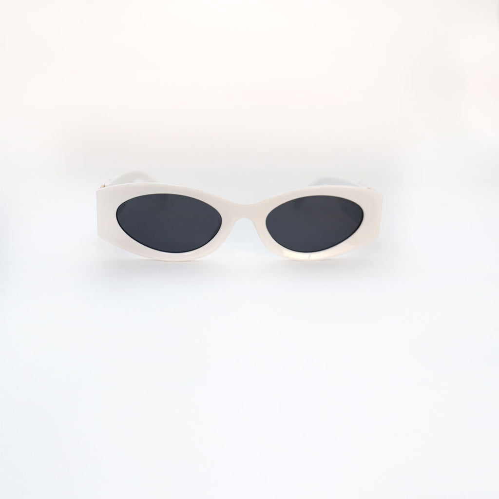 Sunglasses WHITE FRAME BLACK LENS - All About Eg