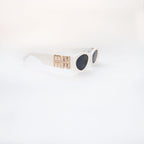 Sunglasses WHITE FRAME BLACK LENS - All About Eg
