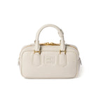 Miu Miu Small Bag With Brand Logo Brooch White