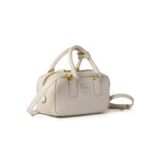 Miu Miu Small Bag With Brand Logo Brooch White