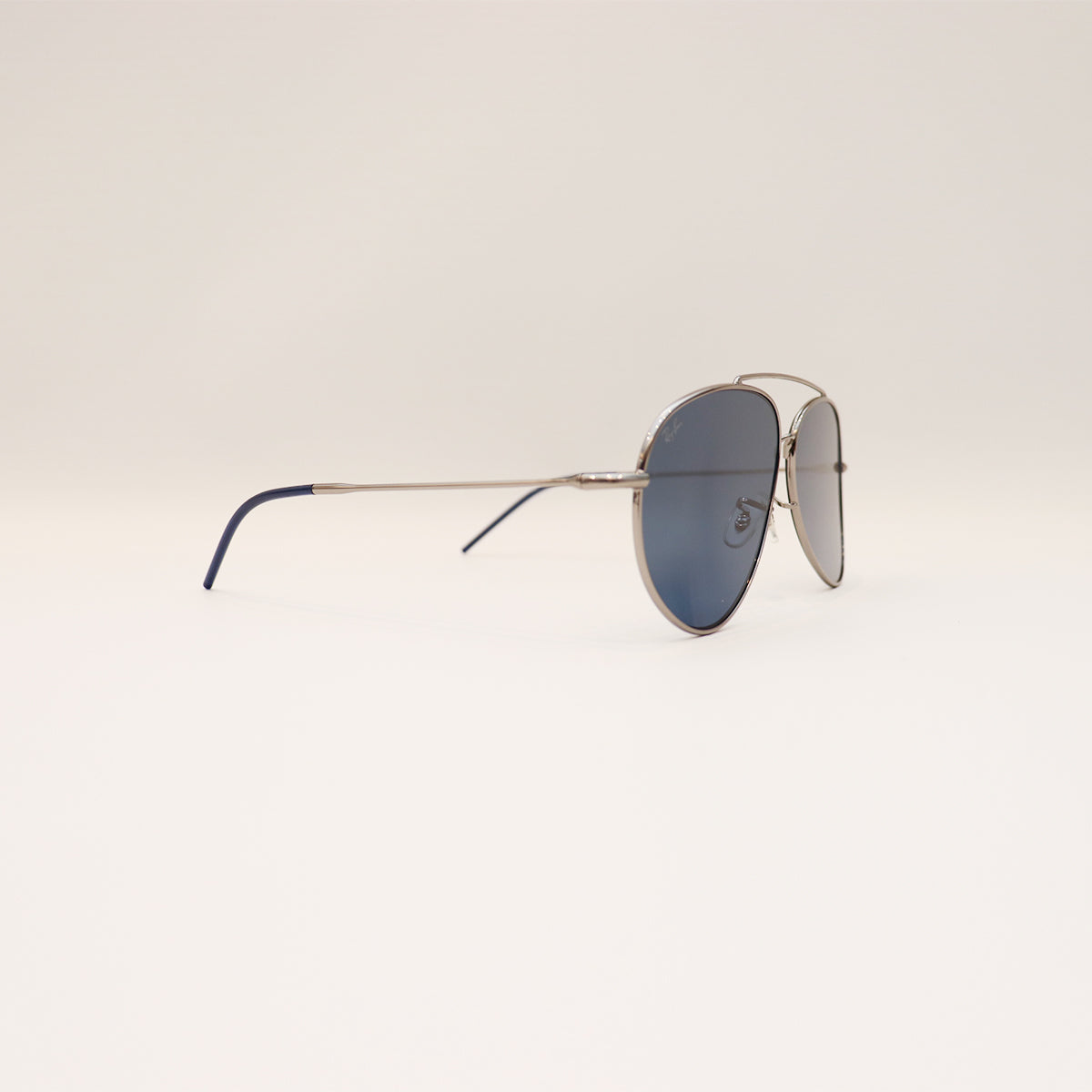 RAY-BAN AVIATOR REVERSE SILVER FRAME BLUE LENS - All About Eg