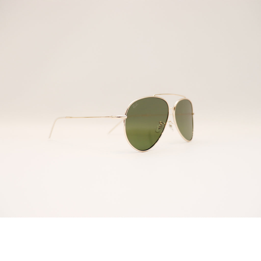 RAY-BAN AVIATOR REVERSE GOLD FRAME GREEN LENS - All About Eg