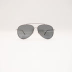 RAY-BAN AVIATOR REVERSE SILVER FRAME DARK GREY LENS - All About Eg