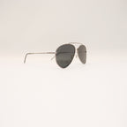 RAY-BAN AVIATOR REVERSE SILVER FRAME DARK GREY LENS - All About Eg