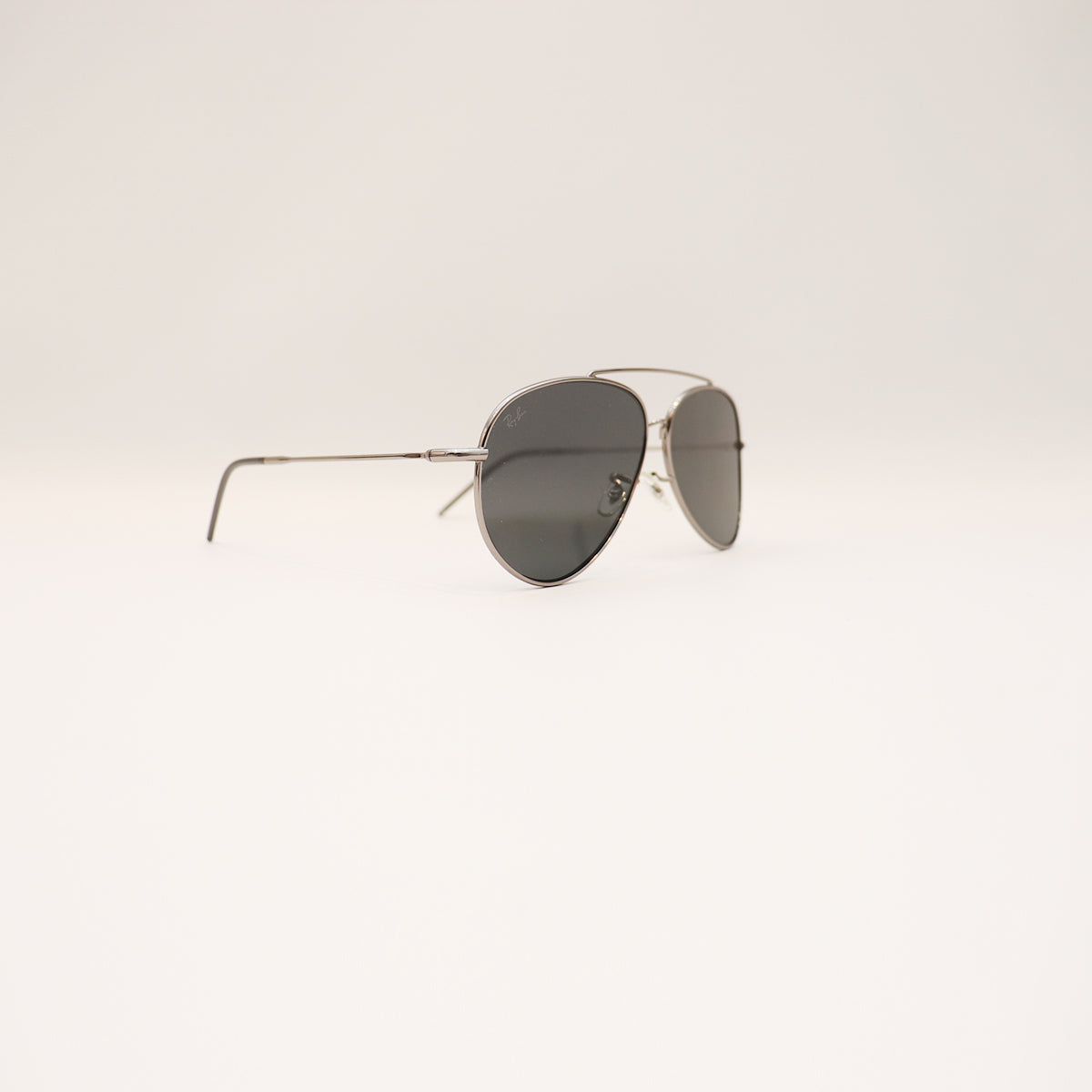 RAY-BAN AVIATOR REVERSE SILVER FRAME DARK GREY LENS - All About Eg