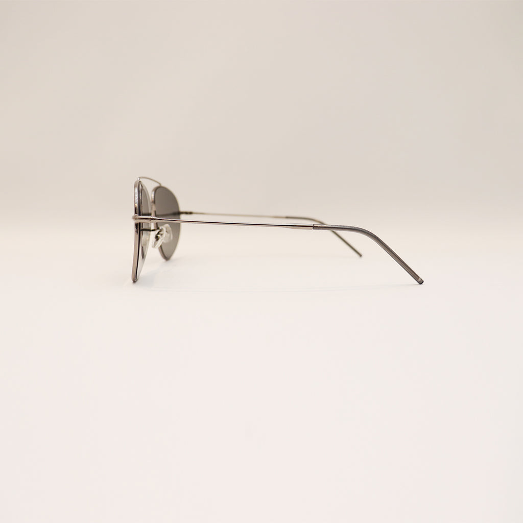 RAY-BAN AVIATOR REVERSE SILVER FRAME DARK GREY LENS - All About Eg