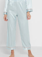 Satin Pyjama Set Light Blue