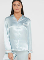 Satin Pyjama Set Light Blue