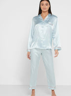 Satin Pyjama Set Light Blue