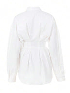 Women's Elegant Fitted-Waist Long-Sleeve Shirt – Chic Autumn Office & Daily Style