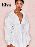 Women's Elegant Fitted-Waist Long-Sleeve Shirt – Chic Autumn Office & Daily Style