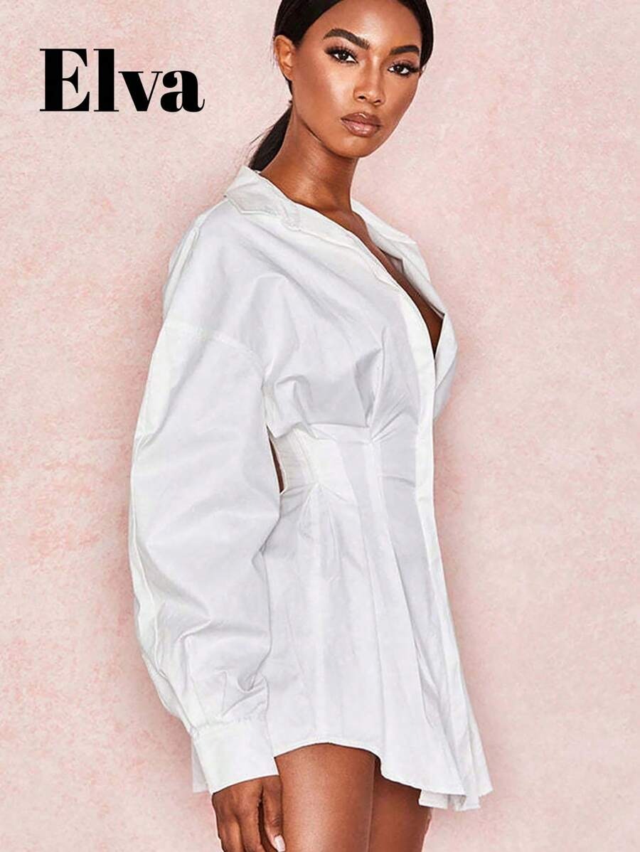 Women's Elegant Fitted-Waist Long-Sleeve Shirt – Chic Autumn Office & Daily Style