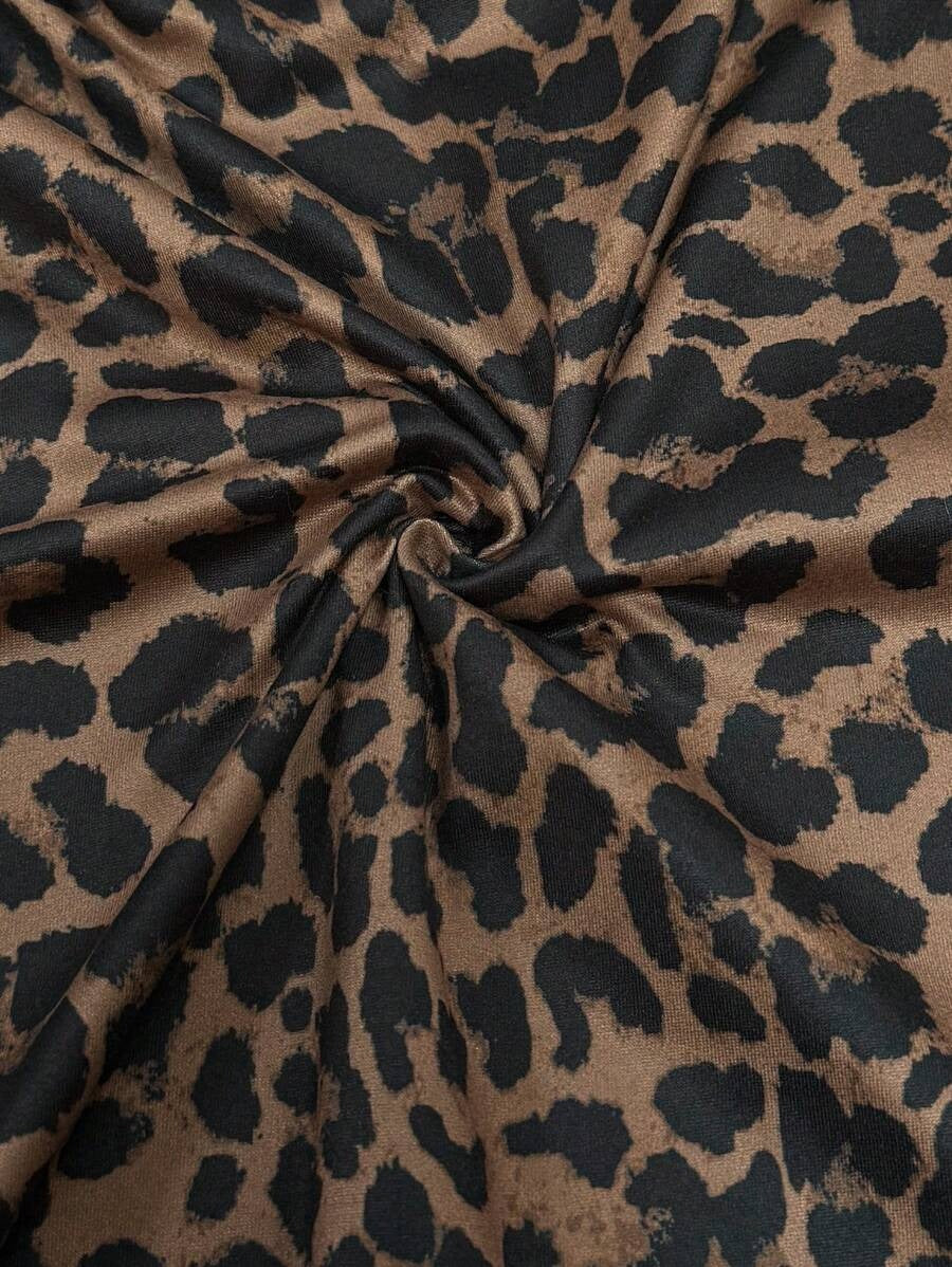 Women's Tiger Print Sheer Mesh Pajamas with Long Sleeves and Fingerholes