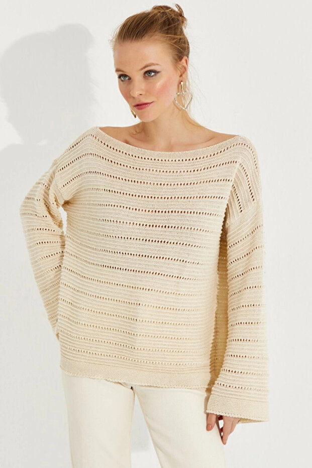 Women's Vanilla Lace Knit Top