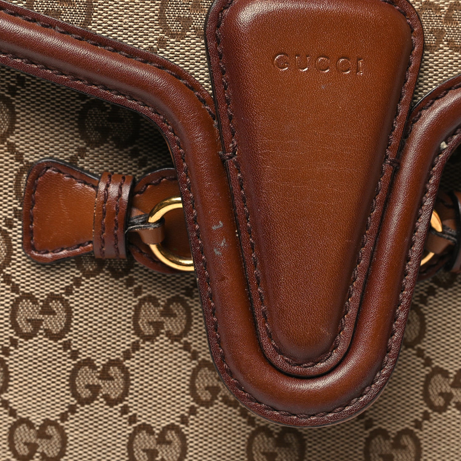 Gucci Monogram Medium Lady Web Shoulder Bag Beige Cuir - All About Eg