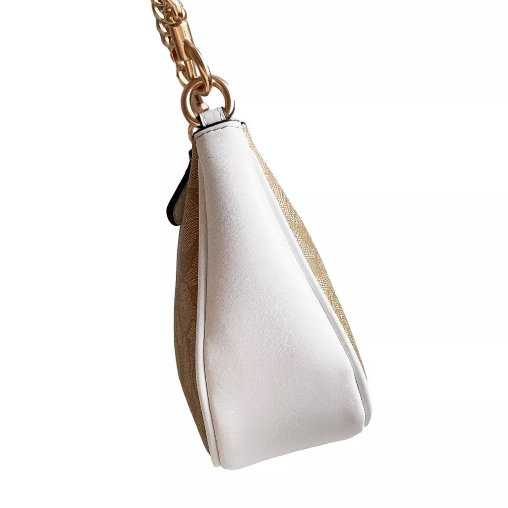 Coach Teri Shoulder Bag In Signature Canvas White Khaki - All About Eg