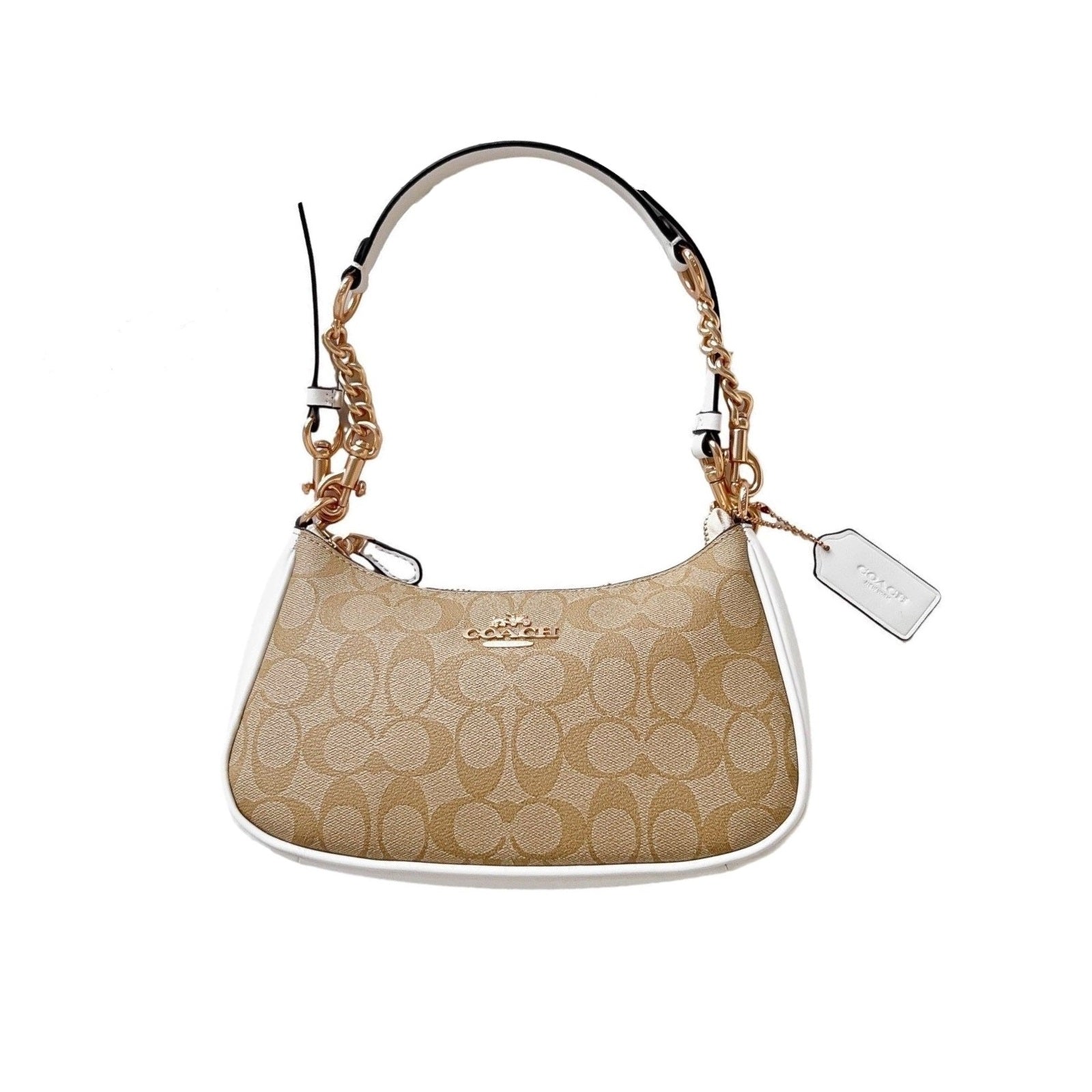 Coach Teri Shoulder Bag In Signature Canvas White Khaki - All About Eg