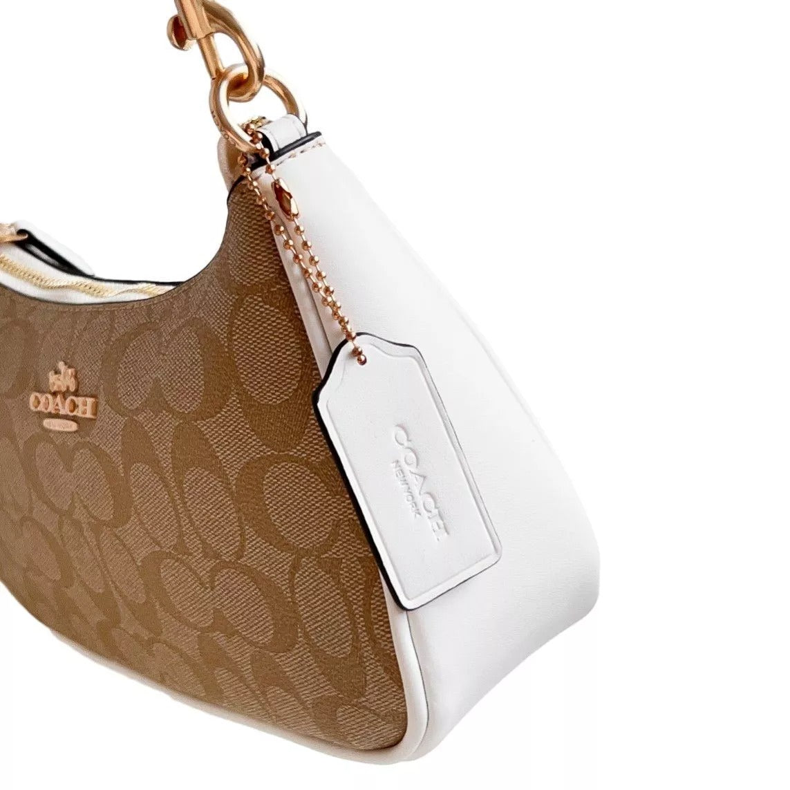 Coach Teri Shoulder Bag In Signature Canvas White Khaki - All About Eg