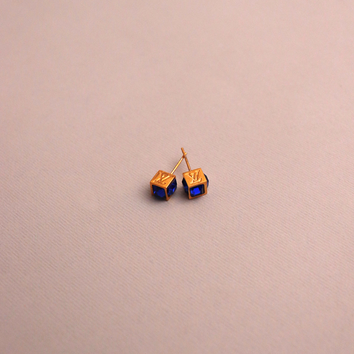 LV blue cube Earring - All About Eg