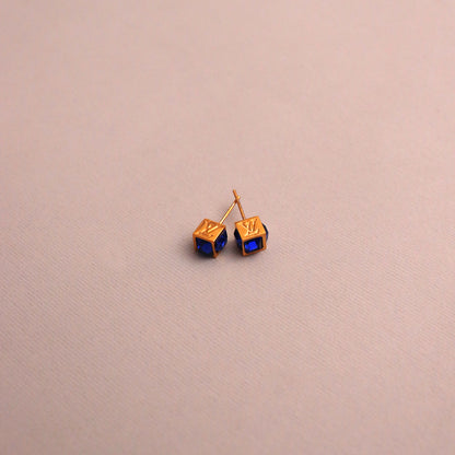 LV blue cube Earring - All About Eg