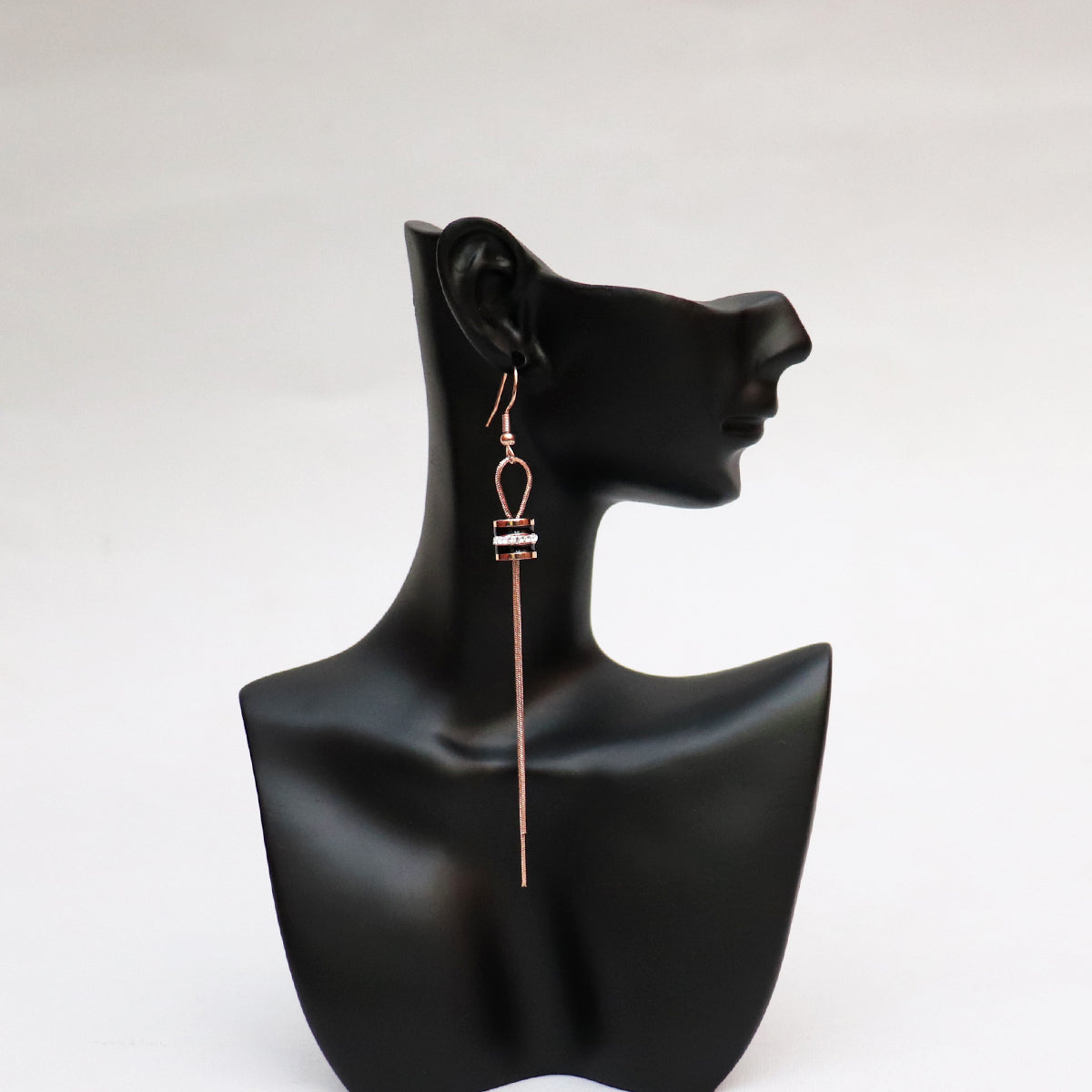 Double Chain Rose Gold Earring - All About Eg