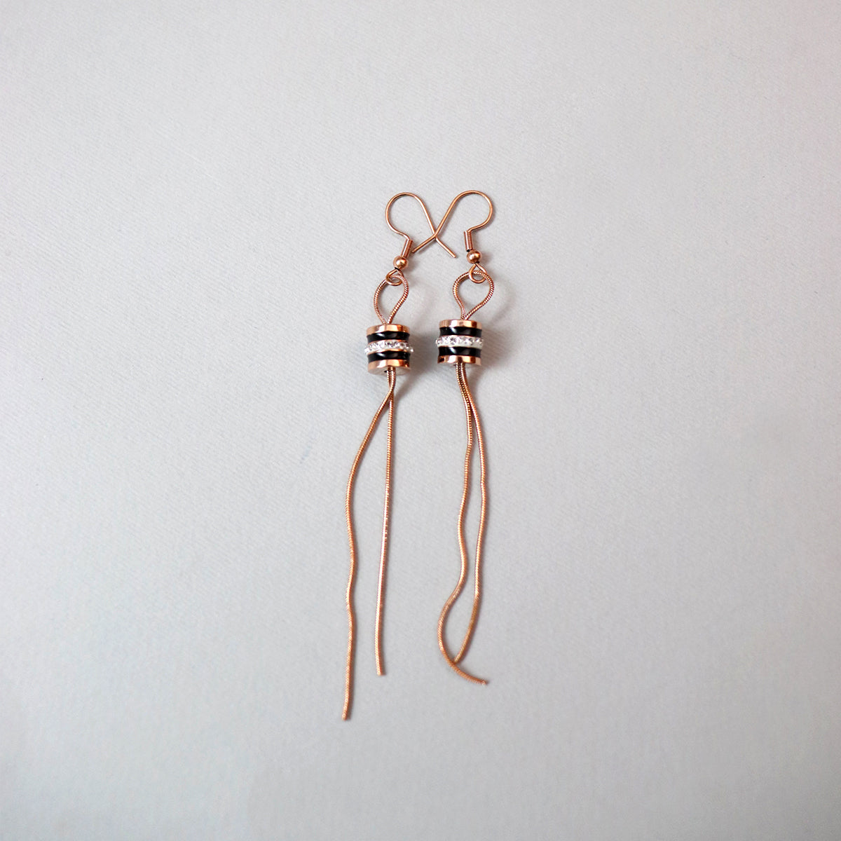 Double Chain Rose Gold Earring - All About Eg