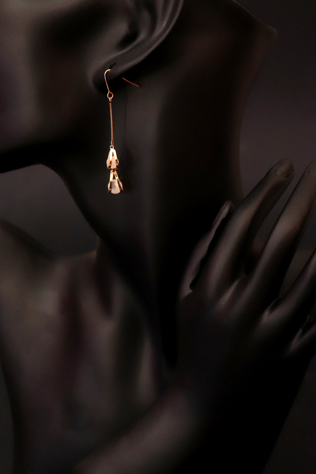 Long Crystal Quartz Twig Earrings - All About Eg