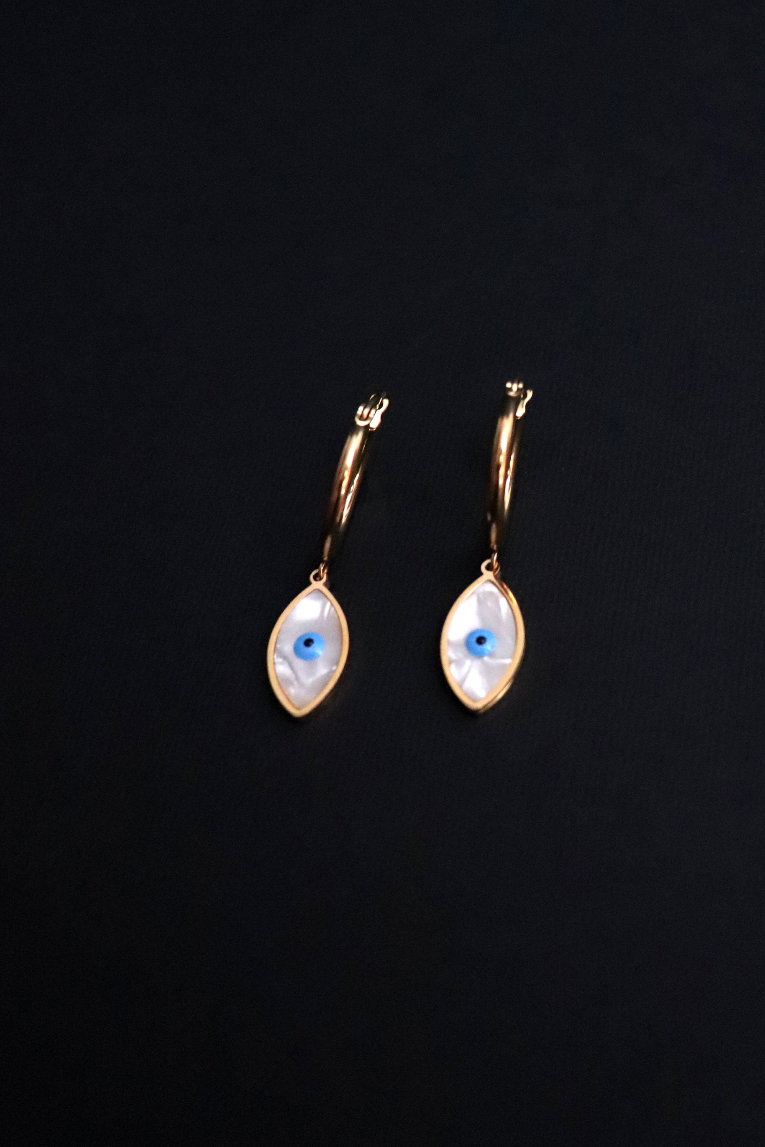Evil Eye Mother of Pearl Earring - All About Eg