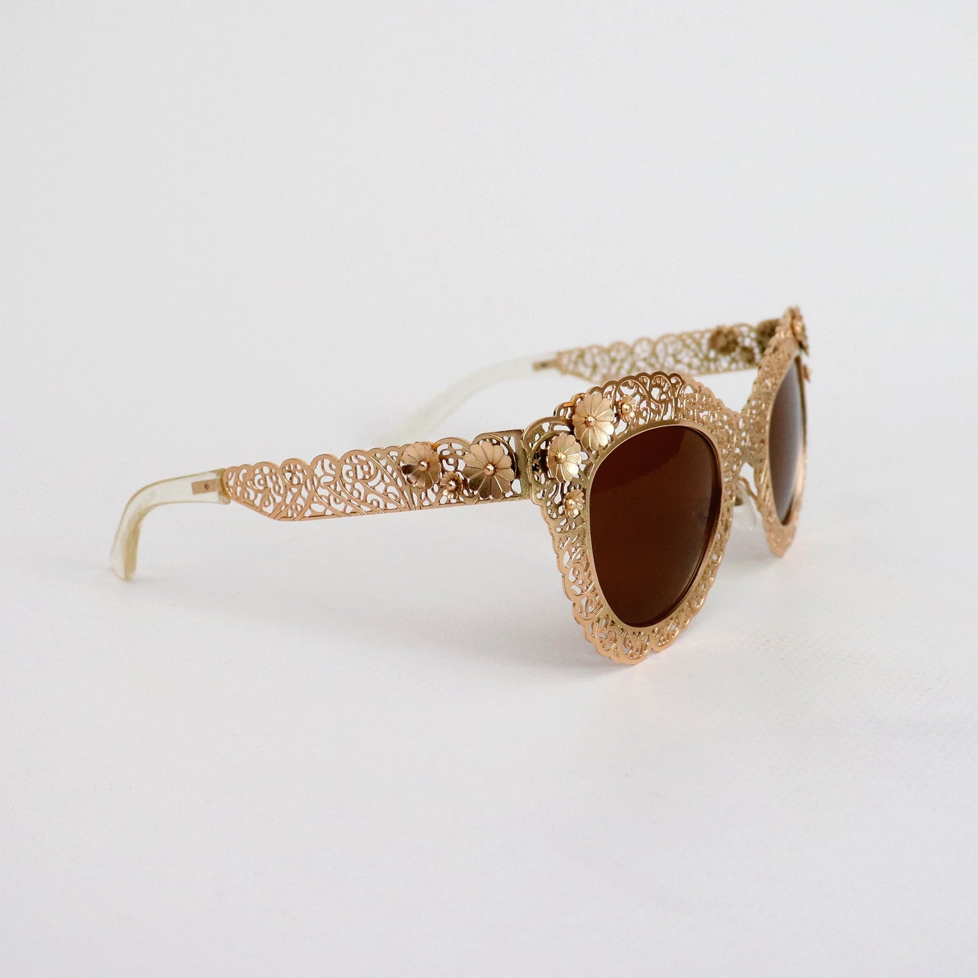 GOLD FRAME BROWN LENS - All About Eg