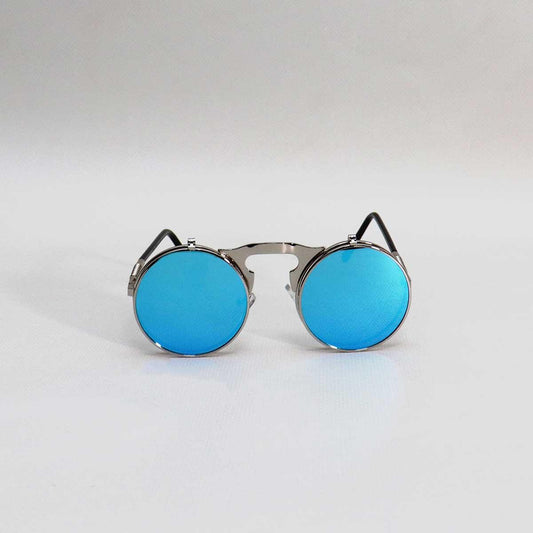 SILVER FRAME BLUE LENS - All About Eg